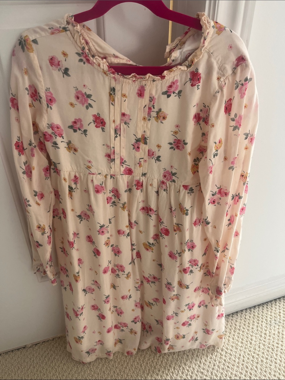 Cath Kidston Cream Floral Casual Dress with Pink and Yellow Roses